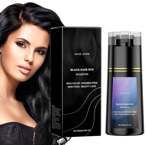 Shampoing Colorant,Shampoing Colorant Noir,Shampooing Tcheveux Colorés,Shampooing Colorant Pour Cheveux,Hair Dye Shampoo 3in1,Shampoing Cheveux Blanc InstantanéE,Teinture Femme Homme