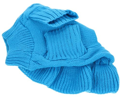 ifundom Atmungsaktiver Haustierpullover mit Rollkragen Dicker Winterhundeweste aus Weichem Strick Wärmende Katzen und Hundebekleidung S Hellblau