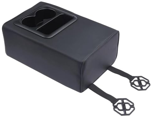 Backseat Arm Rest Console Box | Automotive Interior Storage Organizer with Cup Holder | Second Row Rear Central Armrest Box - for Truck Sedan Vehicle Auto