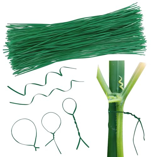 LQTSLFM 100 Piezas Bridas para Plantas Verdes, 20cm Lazos de Jardinería, Flexible Corbata de Planta Trepadoras, Bridas Jardinería para Plantas, Manualidades y Bolsas de Embalaje (100pcs-20cm)