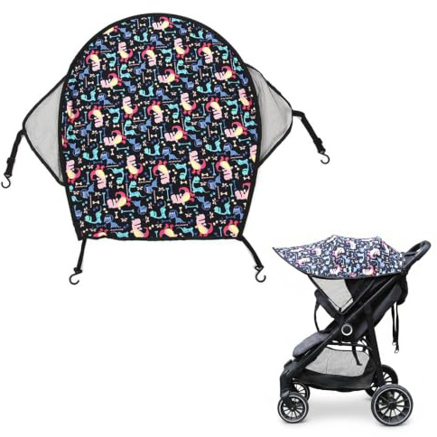 Parasole per Passeggino Universale Dinosauri - Telo Passeggino Sole con Protezione UV 50+, Parasole Carrozzina Impermeabile e Leggero, Parasole Ovetto per Passeggiate all'Aria Aperta