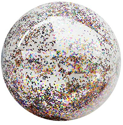 LIOOBO Glitter Confetti Beach Ball, 16 Inches Inflatable Pool Party Ball