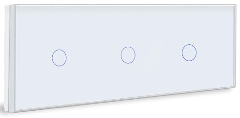 BSEED Interruptor de luz táctil 1 vía, compatible con lámpara LED de 228 mm, estándar UE, color blanco