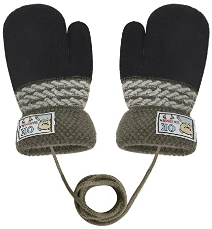 AfinderDE Kleinkind Baby Fäustel Handschuhe Handschuhe für 1-4 Jahren Fäustlinge Handschuhe Doppel Strickhandschuhe verdicken Fahrradhandschuhe Warme Plüschefutter