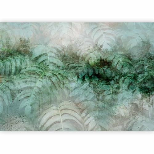 murando - Papier peint panoramique nature 350x256 cm - Revêtement mural décoration pour chambre salon cuisine - Design unique et moderne - Gris vert - Feuilles de plantes naturelles b-C-1003-a-a