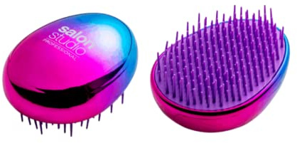 Salon Studio Professional, Spazzola Compatta, Colore Viola, Spazzola per Capelli da Portare Sempre con Sè, Districa i Capelli Delicatamente, Adatta per Tutti i Tipi di Capelli Asciutti o Bagnati