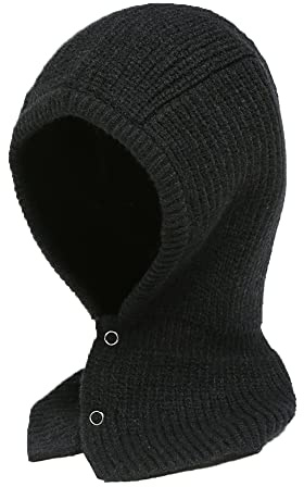 Elegantiskas Balaclava Strickpullover Mütze Winter Warmer Kapuzenschal Beanie Mütze für Damen Herren