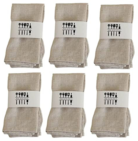 ZOYIEP 4/6 / 10 Stoffservietten,Servietten Stoff Leinenservietten, Stoffservietten Leinen,Stoff Servietten 100% Baumwolle Küche Servietten 40x40cm Stoffservietten (Leinen,10er-Pack)