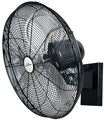 iLiving 18 Outdoor Oscillating High Velocity Wall Fan with 4150 CFM Heavy Duty Weatherproof Motor, Variable Speed Adjustment for Workshop, Garage, Patios, Commercial and industrial, 18 inch,Black
