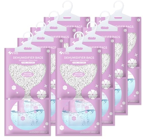 AMZJMT Deumidificatore armadio Confezione da 8 - Assorbiumidità, Granuli deumidificatori per Eliminare Umidità e Cattivi Odori da Armadi, Camere da Letto, Anti umidità per casa