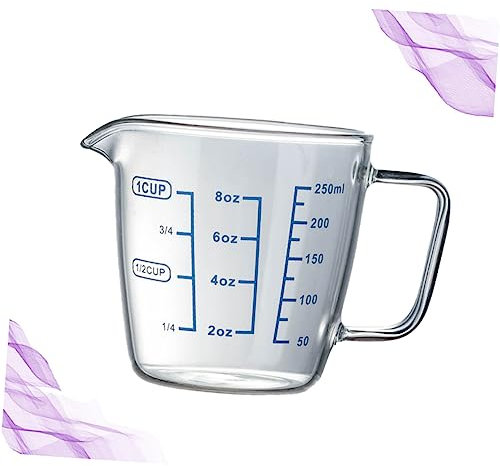 PRETYZOOM Jarra Medidora De Vidrio De Borosilicato Taza Medidora De Cocina Resistente Altas Temperaturas Asa