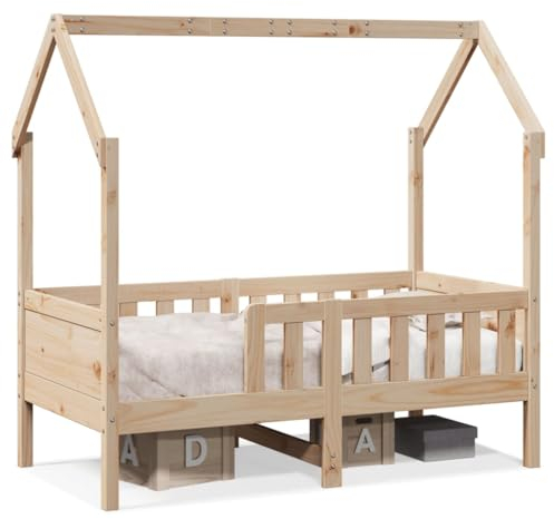 Kangmusi Kinderbett Hausbett 70x140 cm Massivholz Kiefer, kangmusi850713
