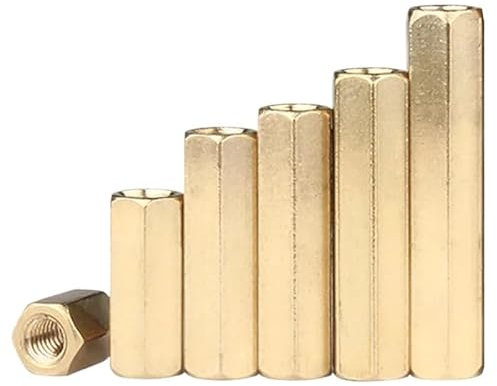 20 Stück Messing-Doppelweg-Sechskantsäule, alterungsbeständig, M2,5 M3-Anschlussmuttern, metrische Sechskantmuttern 4 5 6 14 20 45 55 60 mm(16MM*M2.5)