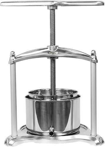 LYJYUJIE Traubenpresse, Manuelle Weinmühle, Fruchtweinpresse Mit Dreieckiger Struktur Und T-Griff Für Die Herstellung Von Wein, Honig, Saft (3L)~/