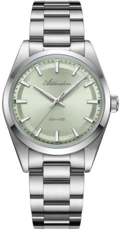 ADDIESDIVE 36 mm kleines Zifferblatt Herrenarmbanduhr Edelstahl wasserdicht 100 m grün/weiß/grau/gelb