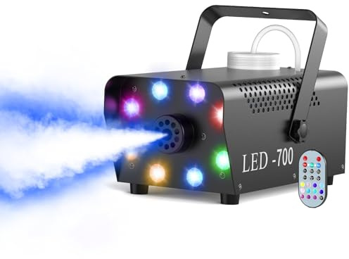 700W Fog Machine with 8 RGB LED Lights, Smoke Machine with 14 Colorful LED Lights Effect for Stage Party Halloween Christmas DJ Performance Wedding