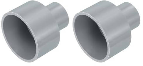 sourcing map 2 Pcs UPVC Reducer Pipe Fitting, 1-1/2x3/4 PVC Straight Pipe Coupling Adapter Connector for Home Sewer Plumbing Water Line, Grey