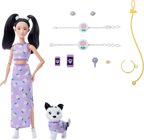 Barbie Twinning Looks Doll and Matching Pet Puppy Set
