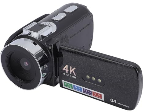 Video Camera -Videokamera, 4K -Videokamera 64MP 28X SMART ZOOM Digital Videokamera, 3 Tum 270 ° Rotationsskärm Video Recorder Vlogging Camera för Resor