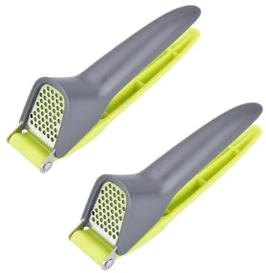 2 Pack Garlic Press Crusher Professional Garlic Mincer and Grinder with Ergonomic Handle for Kitchen(Green)