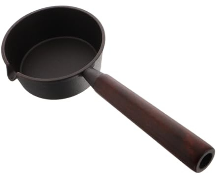 VALICLUD Mini Sartén De Hierro Fundido Para Cocinar Huevos Tortillas y Panqueques Con Mango De Madera Apto Para Inducción Para Cocina Doméstica