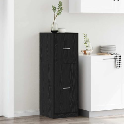 Nqyjm Armario farmacéutico roble negro 40 x 41 x 118 cm armario de madera para salón, dormitorio, oficina