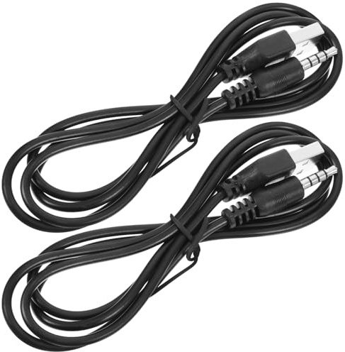 HYTROVE USB to 3.5Mm Charging and Audio Adapter Cables 2Pcs, Sturdy Mini USB Cord for Speaker and Audio Jack Devices