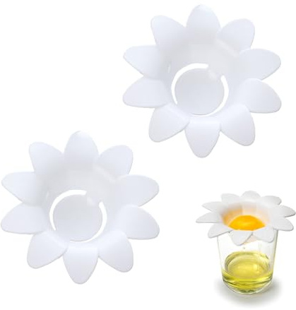 2 Pcs Egg Yolk Separator Exquisite Daisy Egg Separator Tools White Flower-Shaped Egg Filter for Kitchen Baking