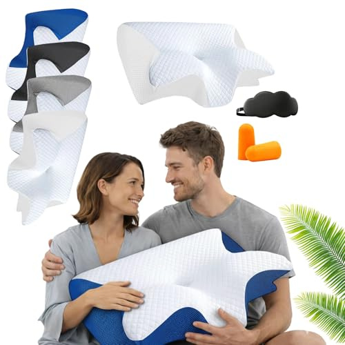fjaldjfu Nacken Therapiekissen, Pillow Daddy Atmungsaktiv Waschbar, Komfort Ergonomisches Kopfkissen Für Seiten Rücken & Bauchschläfer, Hilft Ihnen, Besser Zu Schlafen (A1)