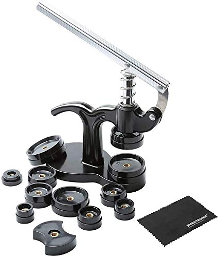 Eventronic Watch Press Tool Set, Watch Back Removal Tool for Closing Watch Cover, Watch Battery Replacement Kit, Repair Kit for Watch with 12 Press Dies for Circular Dials