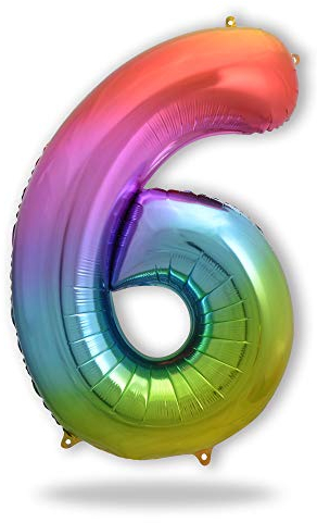 FUNXGO Globo de helio XXL, multicolor, extra grueso y resistente al desgarro, decoración de fiesta para 6º cumpleaños de niños, aniversario de boda