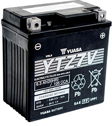 Yuasa YTZ7V 12V 105 CCA Batteria ad alte prestazioni AGM VRLA per moto senza manutenzione