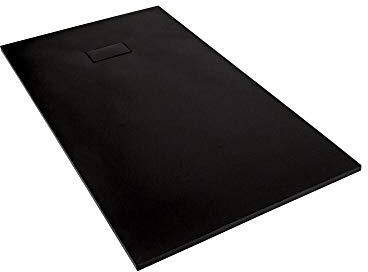 Milano Rasa Graphite Low Profile Rectangular Textured Slate Effect Shower Tray - 1200 x 800mm