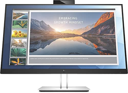 HP Elite Display E24d Monitor Docking Station e Webcam Integrata, Schermo 24 IPS Antiriflesso FHD, Regolabile Altezza e Inclinazione, Pivoting 90°, HDMI, USB-C, DisplayPort, Argento