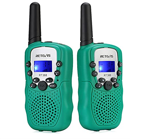 Retevis RT388 Barn Walkie Talkie, 8-Kanals PMR446 Vox Ficklampa, Barns Leksakspresenter, FöR Camping, TräDgåRd Eller Andra Utomhusaktiviteter (2 Delar, GröN)