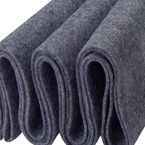 FabricLA Acryl-Filzstoff, weiches, nicht steifes Material, 183 cm breit, 1,6 mm dick, Meterware, für Basteln, Nähen, Polsterung, 1,83 m, Grau-meliert 455