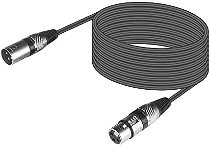 3 Pin DMX Cable, 15ft/5m Female to Male XLR Microphone Lead for Stage Lights, DJ Mixer System Signal Connection