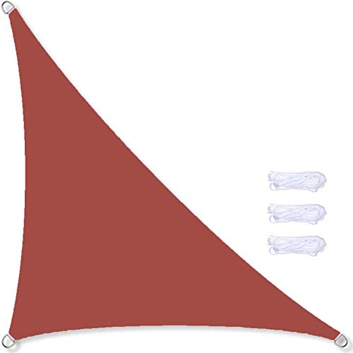 SXXYXH Vela Ombreggiante Triangolare, 4.5X 4.5 X 4.5 M Impermeabile, 98% UV Block Shade Sails Tende da Sole A Baldacchino per Giardino Patio Esterno con Corda Libera,9