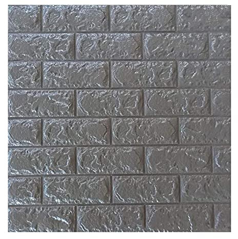 XiinxiGo Wandpaneele Selbstklebende Ziegel Tapete Wandaufkleber für Wohnzimmer Schlafzimmer Küche,Dunkelgrau,4Stück(60 * 15 cm *4MM)