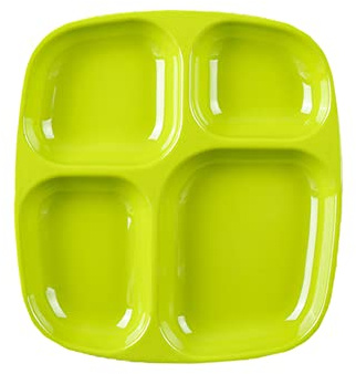 SEIWEI Quadratische Abschnitte geteilt Platte 4 Fach, Küche Esstisch Tablett Lunch Box Kantine Abendessen Snack Teller