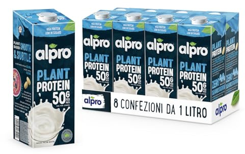Alpro Bebida Vegetal de Soja Proteína Natural - Pack de 8 x 1L