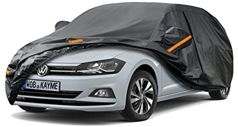 Kayme Autoabdeckung Wasserdicht Atmungsaktiv Passend für 1981-2024 Volkswagen Polo, Vollgarage Autoplane für Regen Sonne Staub Schutz, Auto Abdeckplane Faltgarage Abdeckung(3-7 Tage liefern)