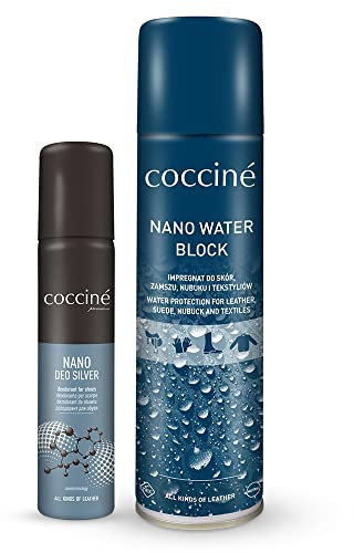Cocciné - Imprägnierung von Schuhen + Schuhdeodorant, Imprägnierungs und Reinigusset, Wasserabweisendes Spray Für Wildleder Unf Nubuk, Wirksamer Schuherfrischer, Antibakterielle Wirkung