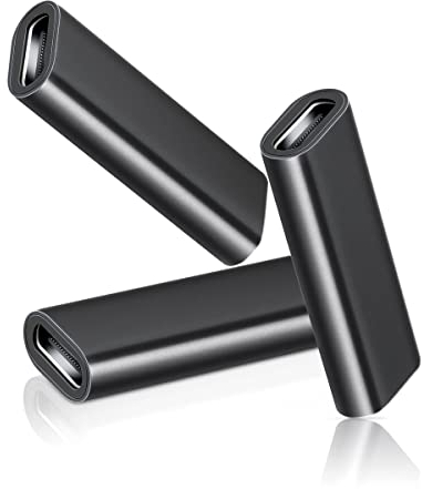 Basesailor USB-C Kupplung 3-Stück, USB C Buchse auf Buchse Adapter, USBC 3.1, 10 GBps, 100 W PD Verbinder für Typ-C-Kabel, Thunderbolt 3 kompatibler Verlängerungs stecker für MacBook, Laptop,Telefon