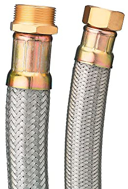 Latiguillo Super Acero Galvanizado- Macho Hembra 1 - Grupos de Presión y Contadores (50 cm)