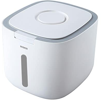 KENANLAN Rice Storage Rice Dispenser Grain Container Storage Airtight Design Food Dispenser for Kitchen (gray 10L)