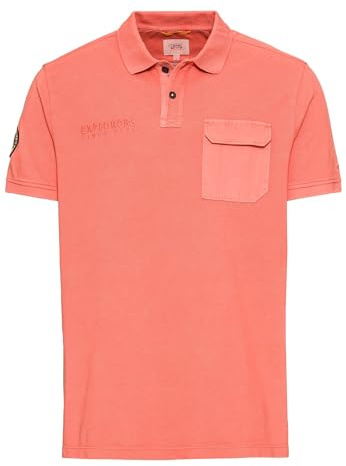 camel active Herren Piqué Poloshirt aus zertifiziertem Organic Cotton Rot-Orange, menswear-3XL