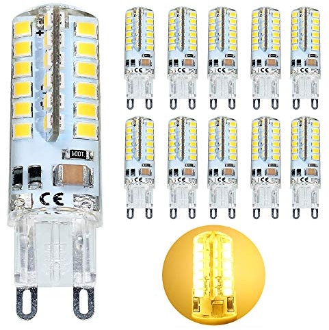 Mengjay 10 Stück G9 LED Lampe 3.5W Ersetzt 35W Halogenlampen 360 Grad,320LM AC 220V Warmweiß 3000K 48x2835 SMD
