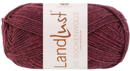 LANA GROSSA Landlust die Sockenwolle 50g | Klassisches Sockengarn in edlen Melangefarben aus 80% Schurwolle (Merino) & 20% Polyamid | 50g waschmaschinenfest zum Stricken & Häkeln | 210m Garn FB1602