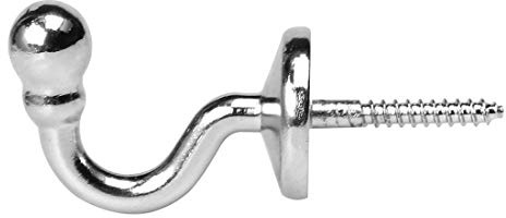 ANSNOW Ganci Fermatenda, Nappa in Acciaio Inossidabile Porta Tendaggi per Tende Porta Finestra Fermaporta Gancio a Muro Porta Abiti, Tono Argento